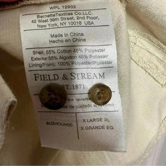 Field & Stream  Button Down Fishing Shirt Short Sleeved Cream Size Extra Large - Picture 8 of 16